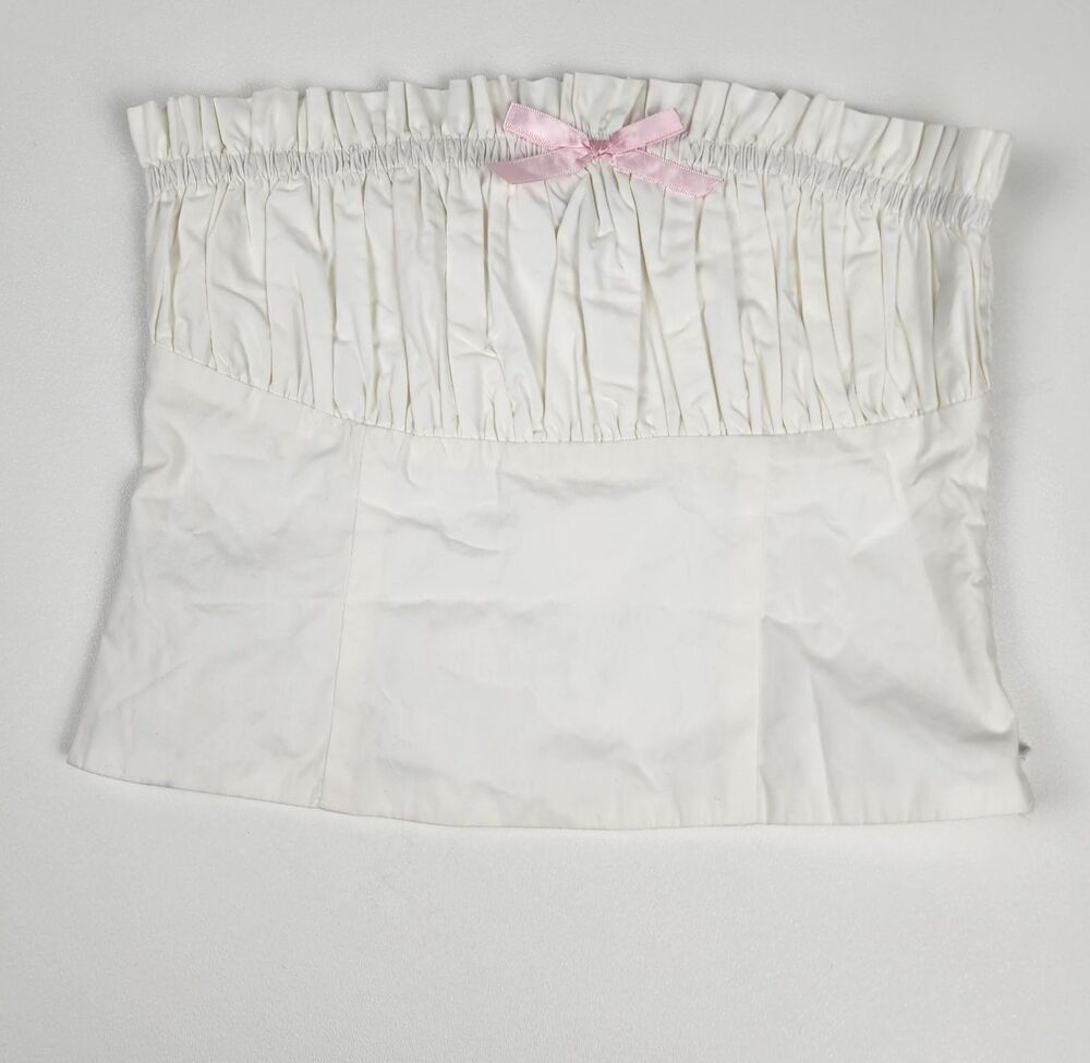 Beginning Boutique Cherise White Strapless Crop Top Size 2 NWT